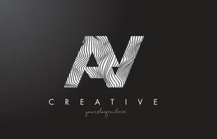 AY A Y Letter Logo with Zebra Lines Texture Design Vector. vector