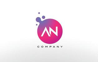 AN Letter Dots Logo Design with Creative Trendy Bubbles. vector