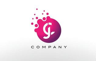 JC Letter Dots Logo Design with Creative Trendy Bubbles. vector