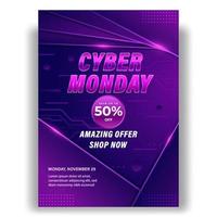 cartel de venta cyber monday vector