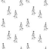 seamless minimal hand draw christmas pattern background with abstract pine tree vector