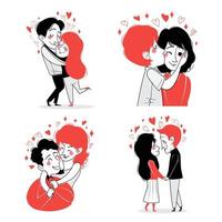 Valentine's Day Couple Characters Concept vector
