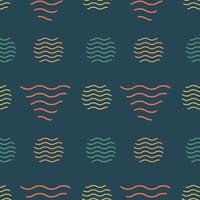 Geometric Abstract Shapes Seamless Pattern Dark Green Background vector