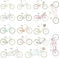 Colorful bicycle decoration elements vector