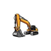 excavator - heavy equipment construction - earth mover vector
