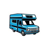 camper van - snail camper - caravan - motor home illustration vector