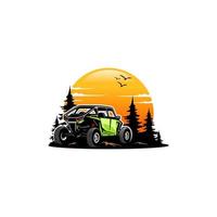 off road adventure atv - utv - buggy isolated vector