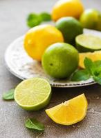 Plate with lemons and limes