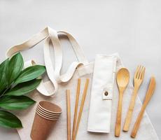 Zero waste concept,  recycled tableware photo