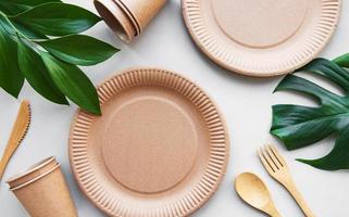 Zero waste concept,  recycled tableware photo