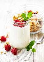 Yogurt with fresh berries photo