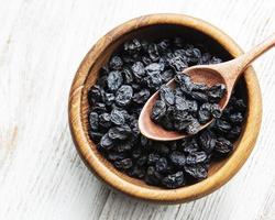 Black dried raisins photo