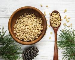 Pine nuts on a table photo