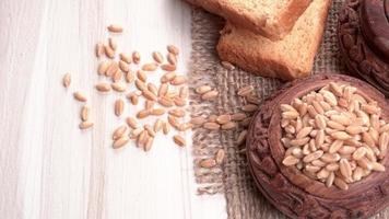 Crunchy Rusk or Toast for healthy life with wheat for breakfast. photo