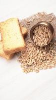 Crunchy Rusk or Toast for healthy life with wheat for breakfast. photo