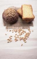 Crunchy Rusk or Toast for healthy life with wheat for breakfast. photo