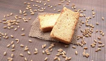 Crunchy Rusk or Toast for healthy life with wheat for breakfast. photo
