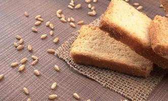 Crunchy Rusk or Toast for healthy life with wheat for breakfast. photo