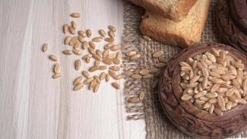 Crunchy Rusk or Toast for healthy life with wheat for breakfast. photo