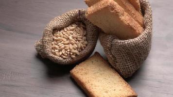 Crunchy Rusk or Toast for healthy life with wheat for breakfast. photo