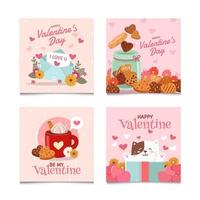 Set of Valentines Day Card vector