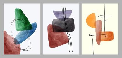 Abstract contemporary modern trendy. vector Set of creative minimalist hand painted illustrations for social media, wall decoration, postcard or brochure cover design