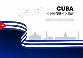 día de la independencia de cuba para la celebración nacional el 10 de octubre. vector