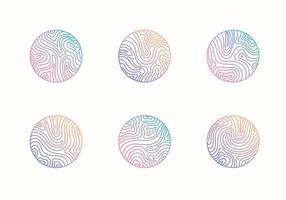 Vector set of abstract wavy minimal organic logos. Marble line emblem for business, badge, print, icon gradient. Nature, landscape, meditation, spa, cosmetics etc.