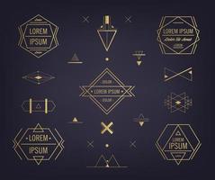 Vector set of abstract geometric logos. Mystical and esoteric forms, badges with text space.