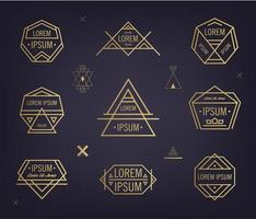 Vector set of abstract geometric logos. Mystical and esoteric forms, badges with text space.