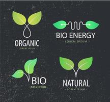 vector, conjunto, de, eco, logotipos, hojas, orgánico vector