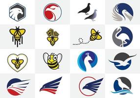 Set of bird icons. Bird logo sign symbol vector design template