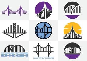 plantilla de diseño de logotipo de puente abstracto creativo. símbolo de signo de puente vector