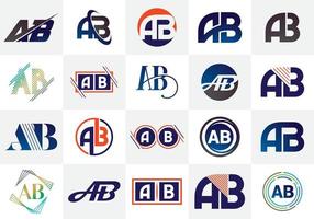 A B Letter Logo Design. Creative A B Letters icon vector. vector