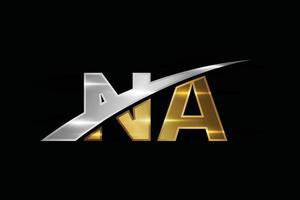 Initial NA Letter Logo With Swoosh. Creative Modern Business Typography Vector Template.