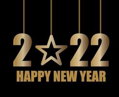 Happy New Year 2022 Gold Vector Abstract Illustration