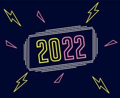 Happy New Year 2022 Vector neon Abstract Illustration