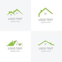 Nice Real Estate Home Business logo set in green and grey vector