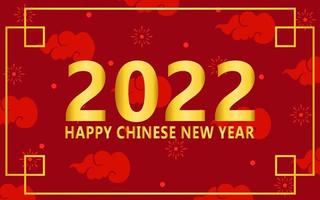 Chinese new year 2022 greeting design with decoration and red color. vector