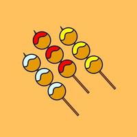 diseño de icono de satay con salsa. diseños para plantillas. vector