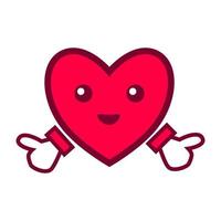 diseño de dibujos animados de corazón sonriente rosa. lindo icono de corazón. utilizado para plantillas vector