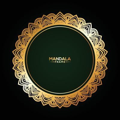 Decorative golden mandala frame vector