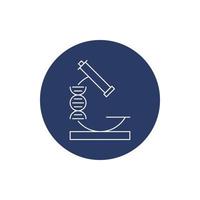 DNA lab research microscope icon vector