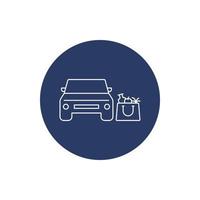 grocery food delivery car icon vector