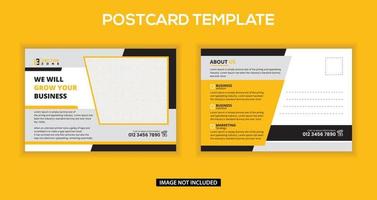 Corporate business yellow postcard template vector