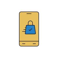 Creative mobile security lock icon vector