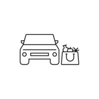 icono de coche de entrega de alimentos de abarrotes vector