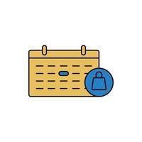 Creative calendar date lock icon vector