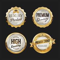 Super sale retro golden badges and labels vector collection