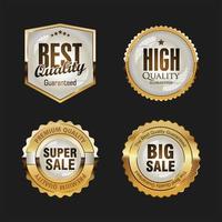 Super sale retro golden badges and labels vector collection